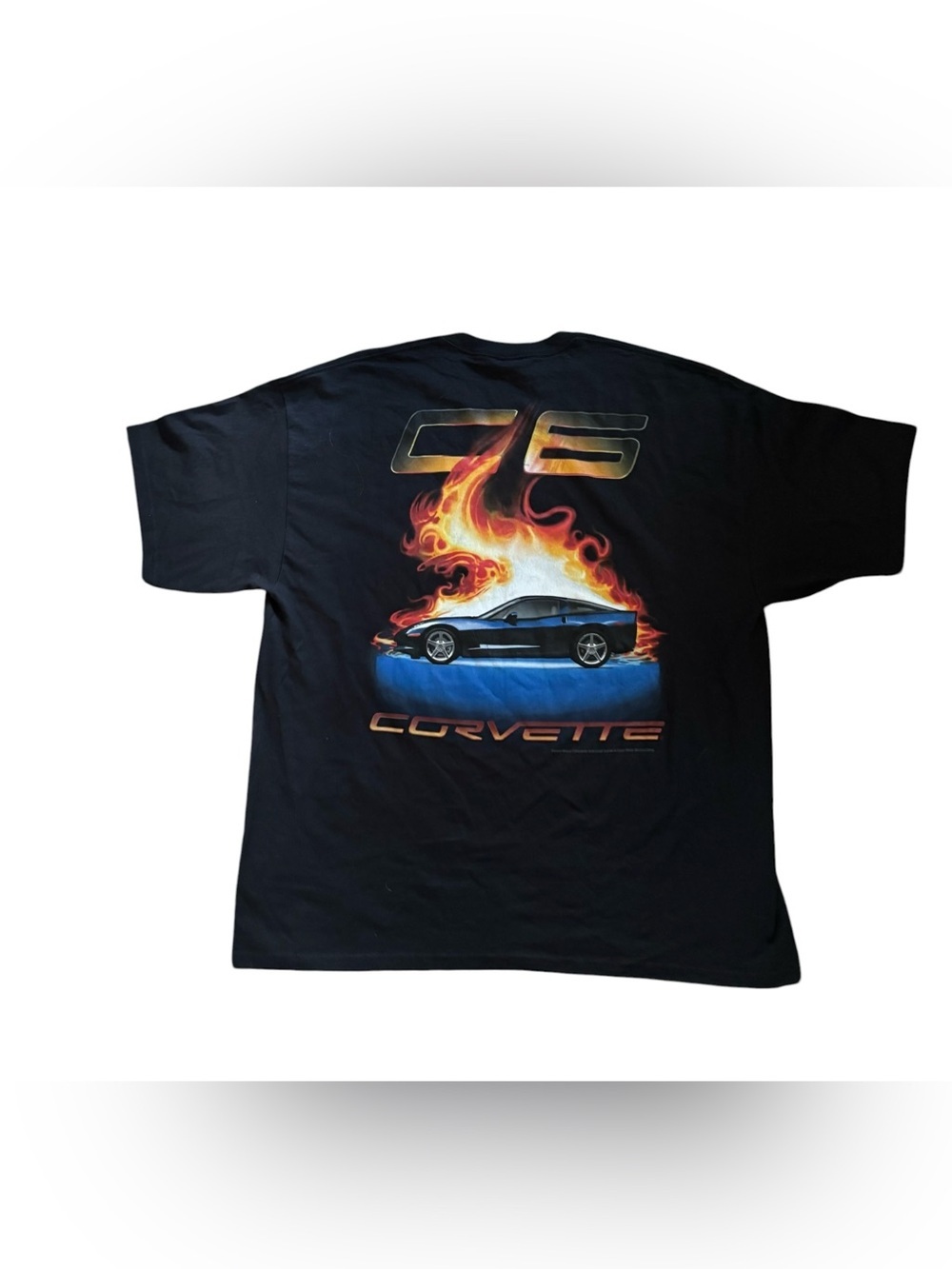 Corvette C-6 SS Black Tee Shirt 2XL Flames Life’s To Short To Drive A Boring Car
